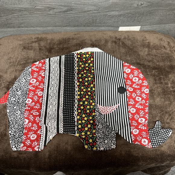 Vintage Cut N Sew Fabric Panel Spring Mills Patchwork Elephant Pillow - Picture 1 of 7